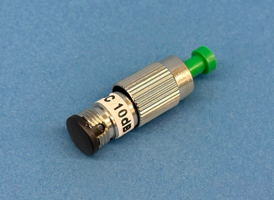 Close-up photo of singlemode 10dB fixed attenuator