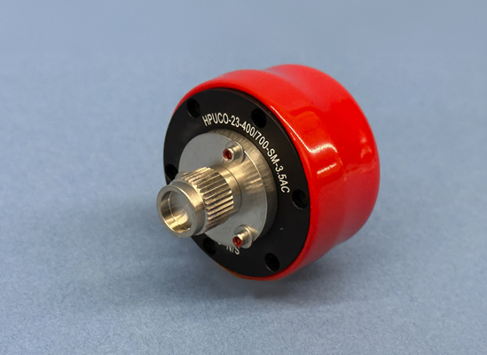 Close-up photo of a Non-contact receptacle style singlemode and multimode fiber collimator