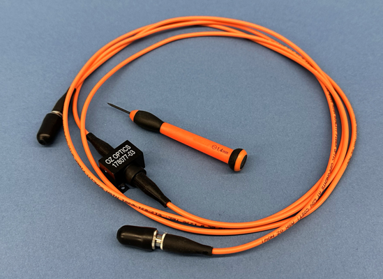 Close-up of Pigtail style variable attenuator for 780-850nm with 1m long fiber