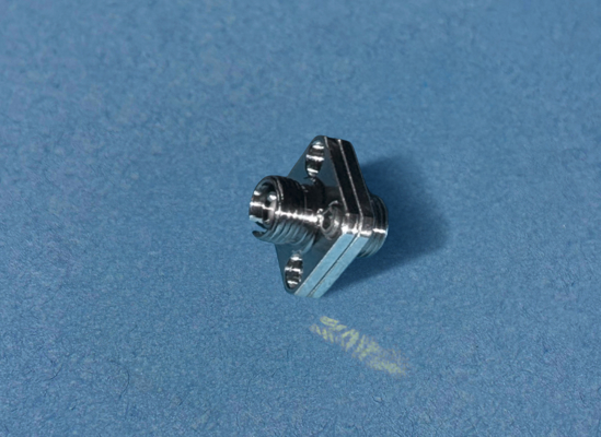 Photo of a FC Sleeve thru adaptor for multimode fiber. EUV: Manufactured from 304 stainless steel